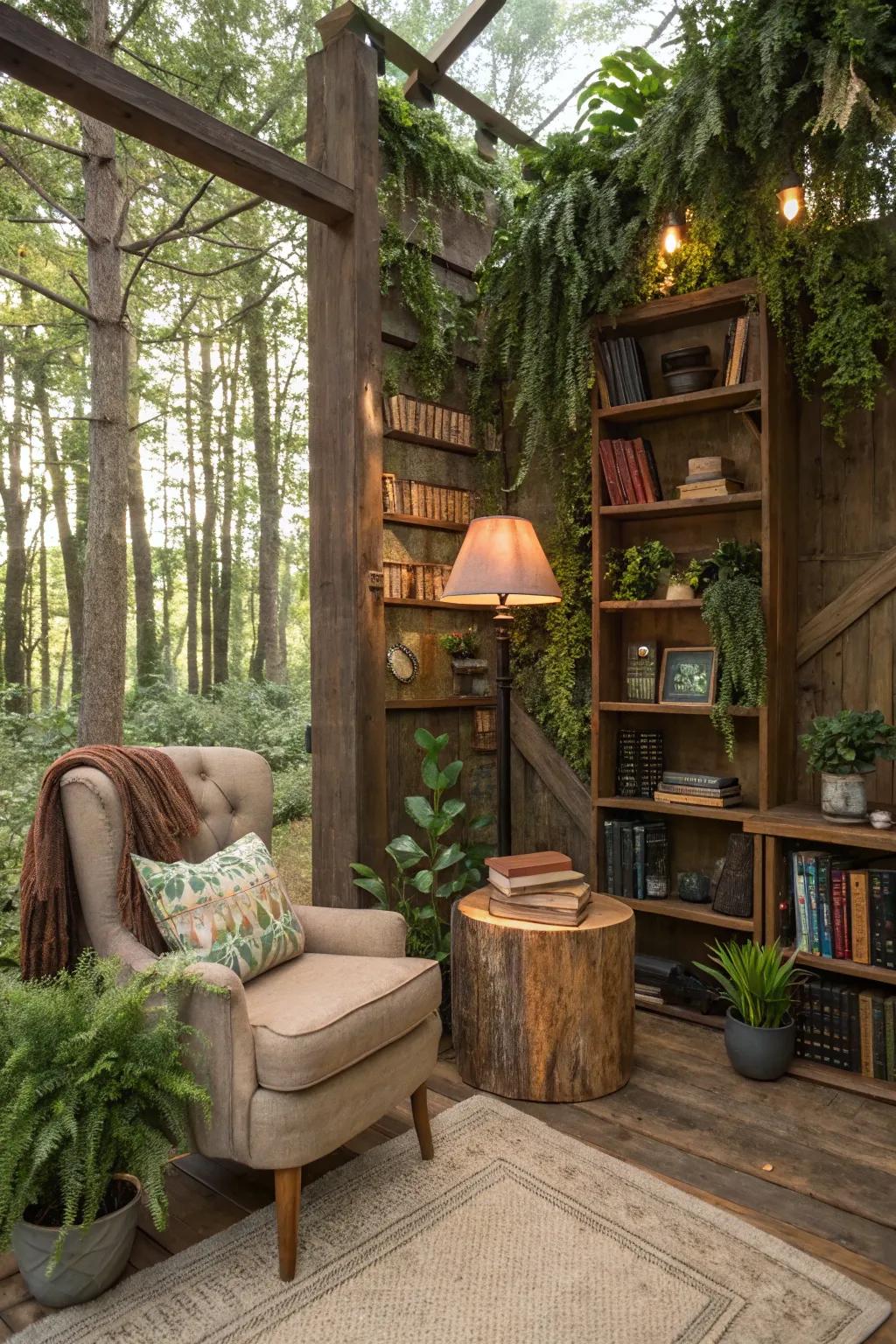 A forest-themed nook, channeling the tranquility of nature indoors.