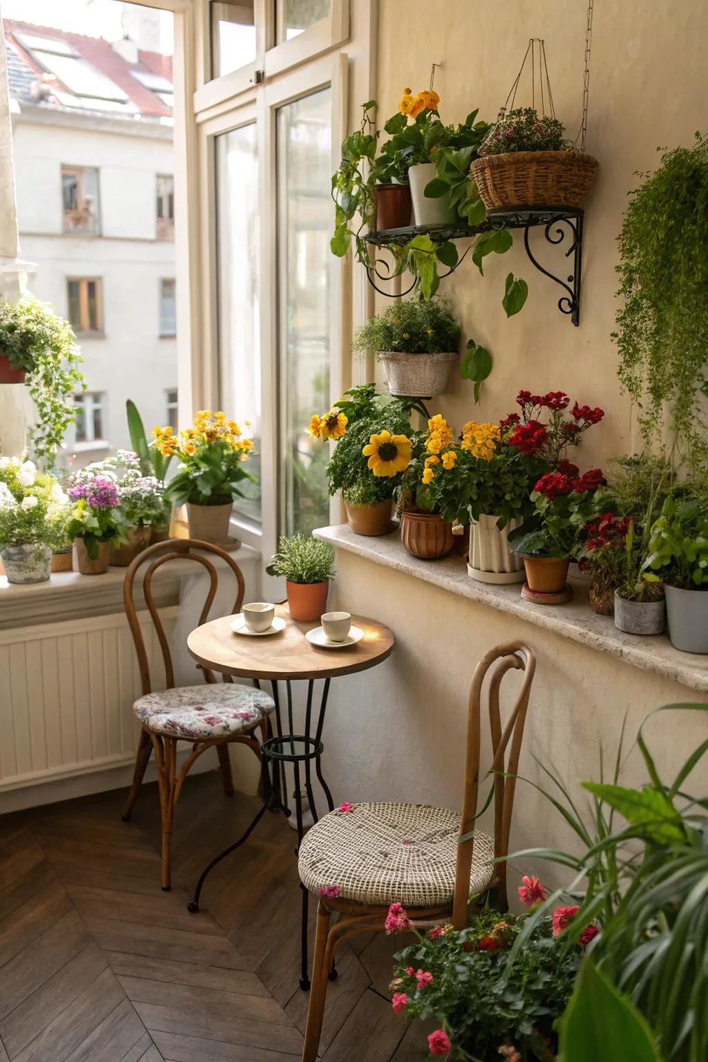 Greenery adds a vibrant and natural touch to your breakfast nook.