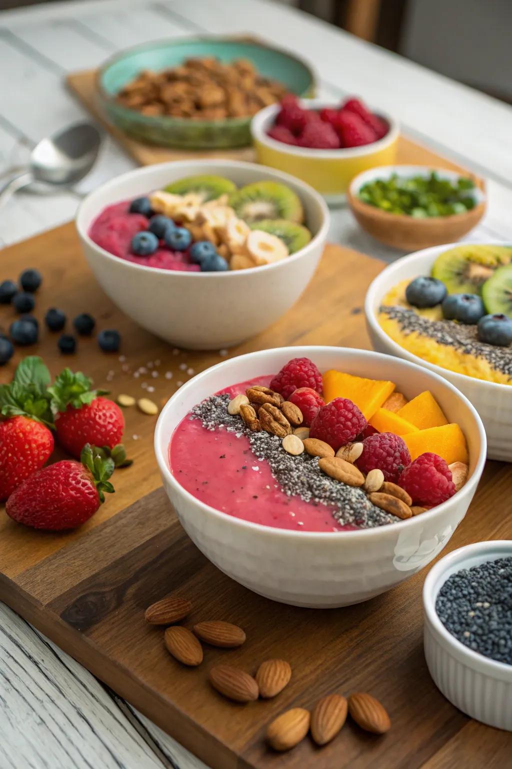 Design a healthy and beautiful smoothie bowl.