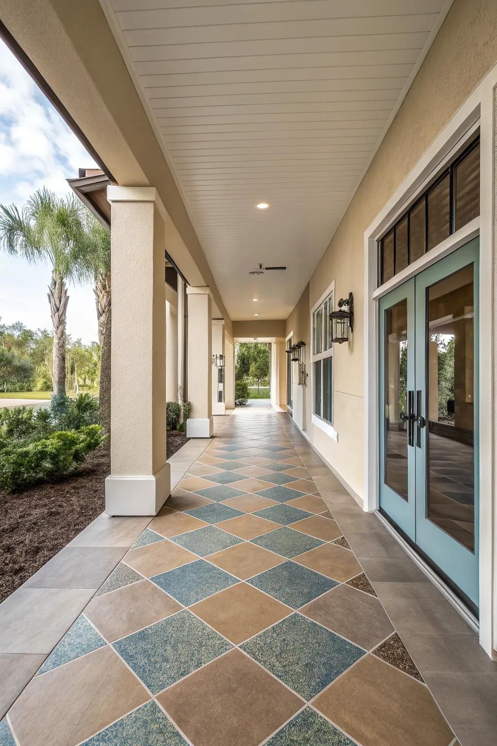A breezeway that effortlessly merges indoor and outdoor spaces, expanding the living area.