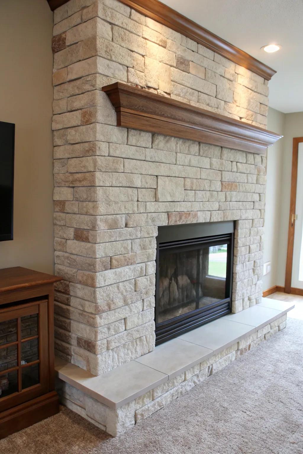 AirStone enriches your fireplace with a sleek, modern aesthetic.