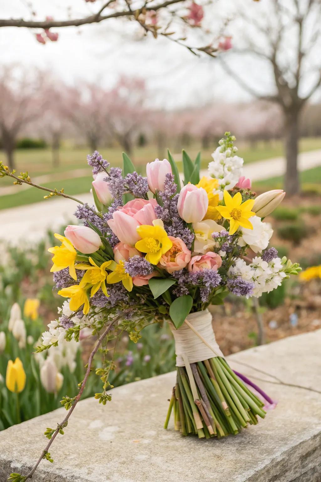 A bouquet that perfectly embodies the spirit of spring.