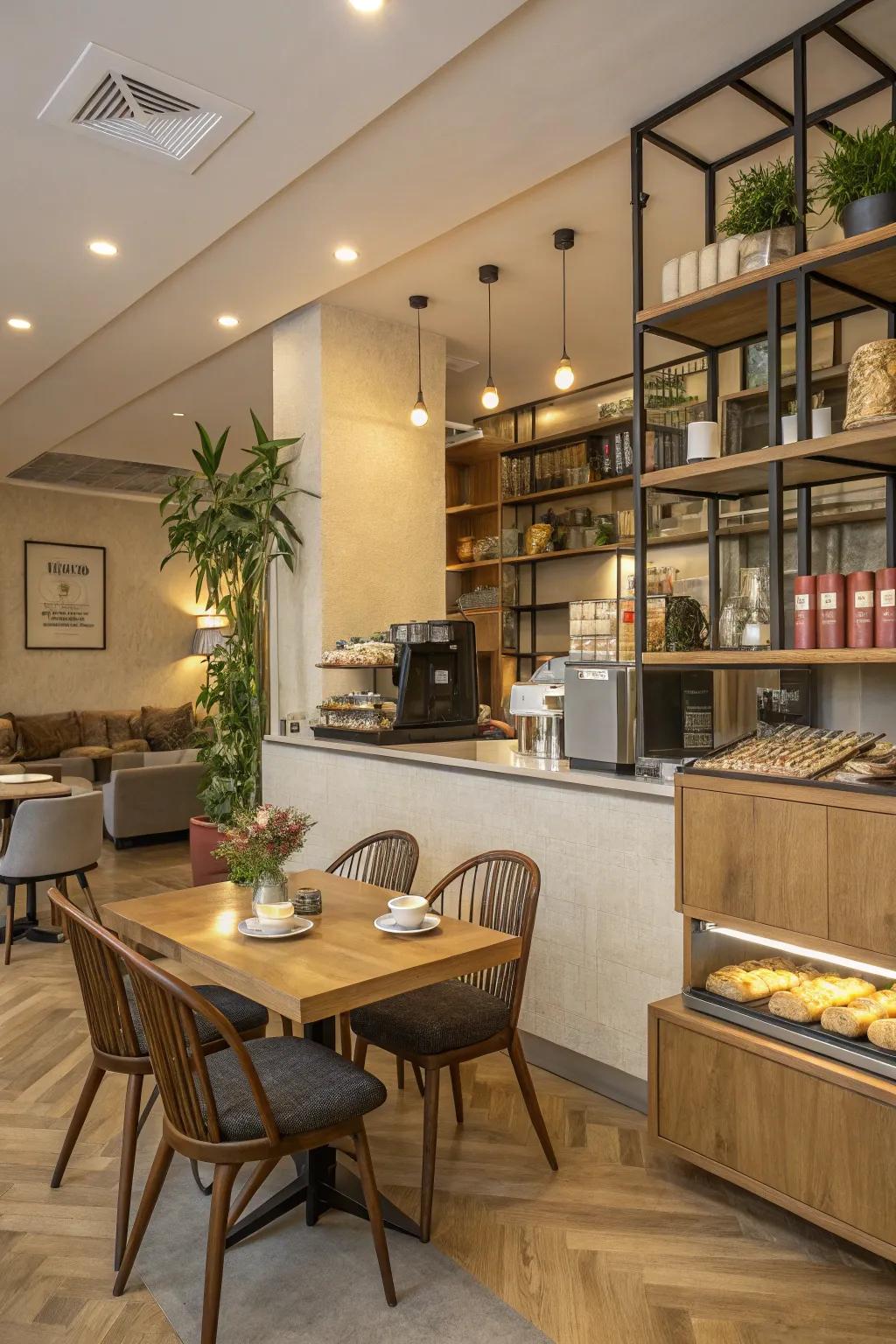 An unrestricted blueprint enhances the broad sensation of your home cafe.