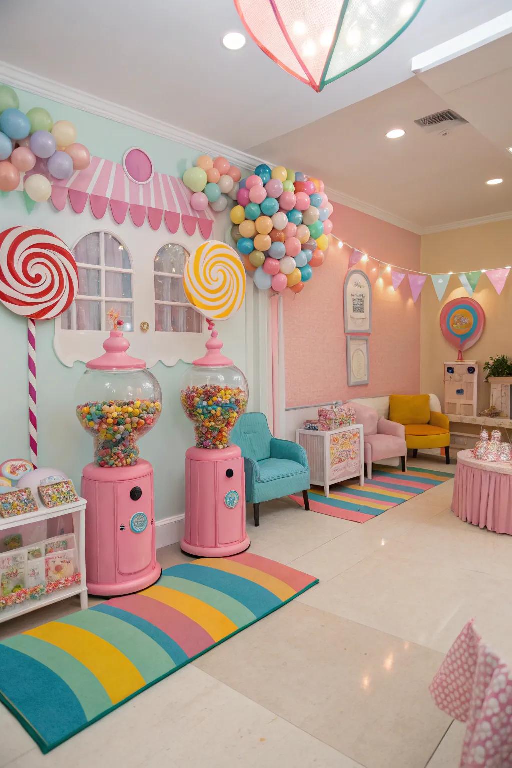 Pastels and brights create a cheerful sweetscape ambiance.