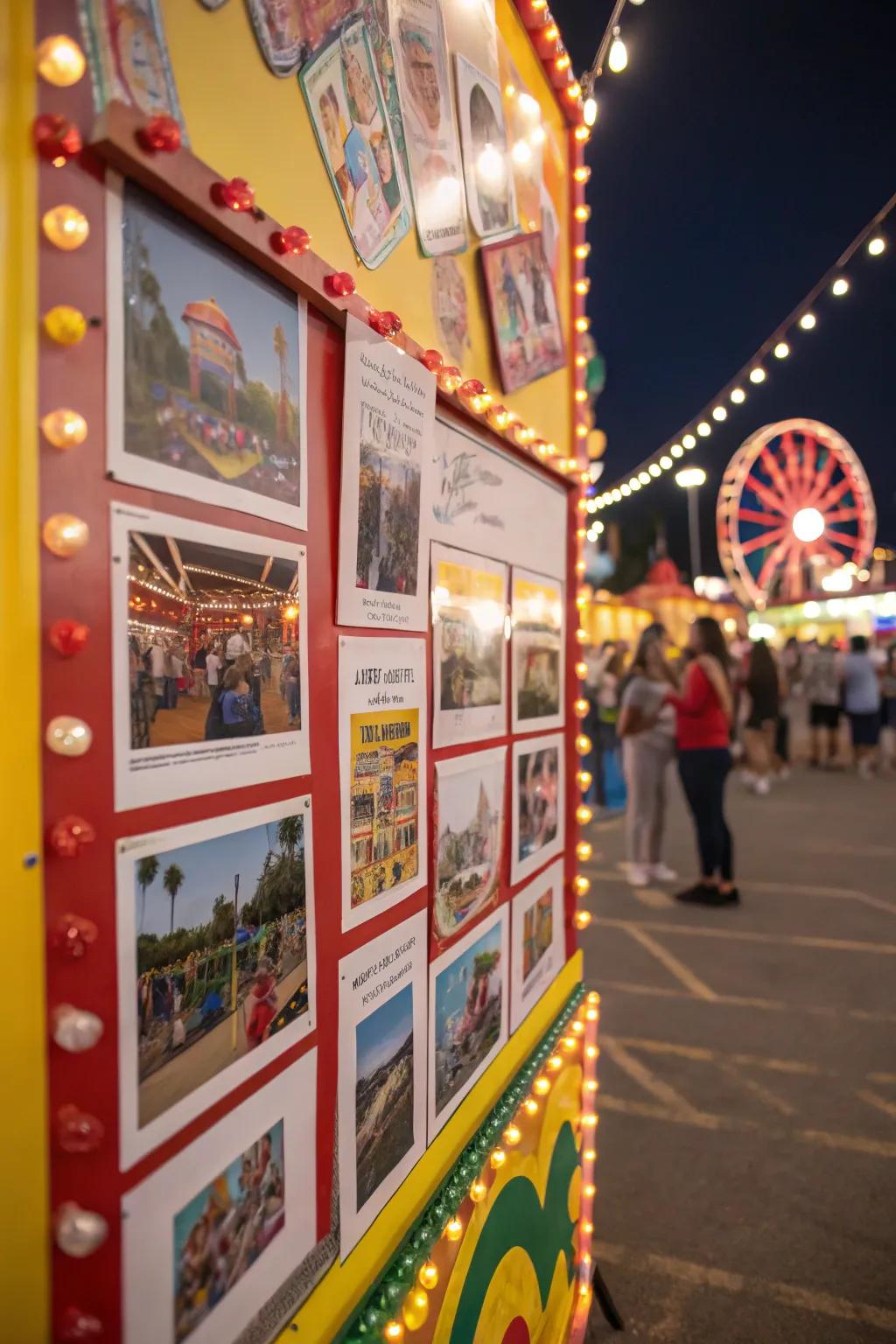 Fair games pictured on the board spark feelings of nostalgia and thrill.