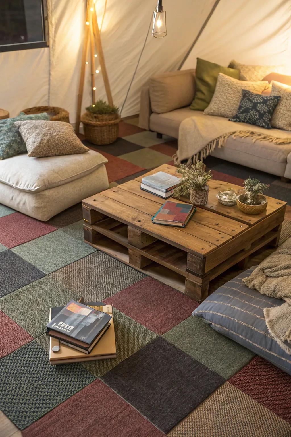 Floor coverings: blend and match for a personal flair.