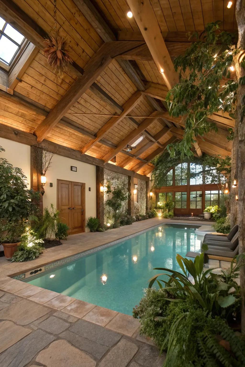 Timber details provide warmth and uniqueness to your pool space.