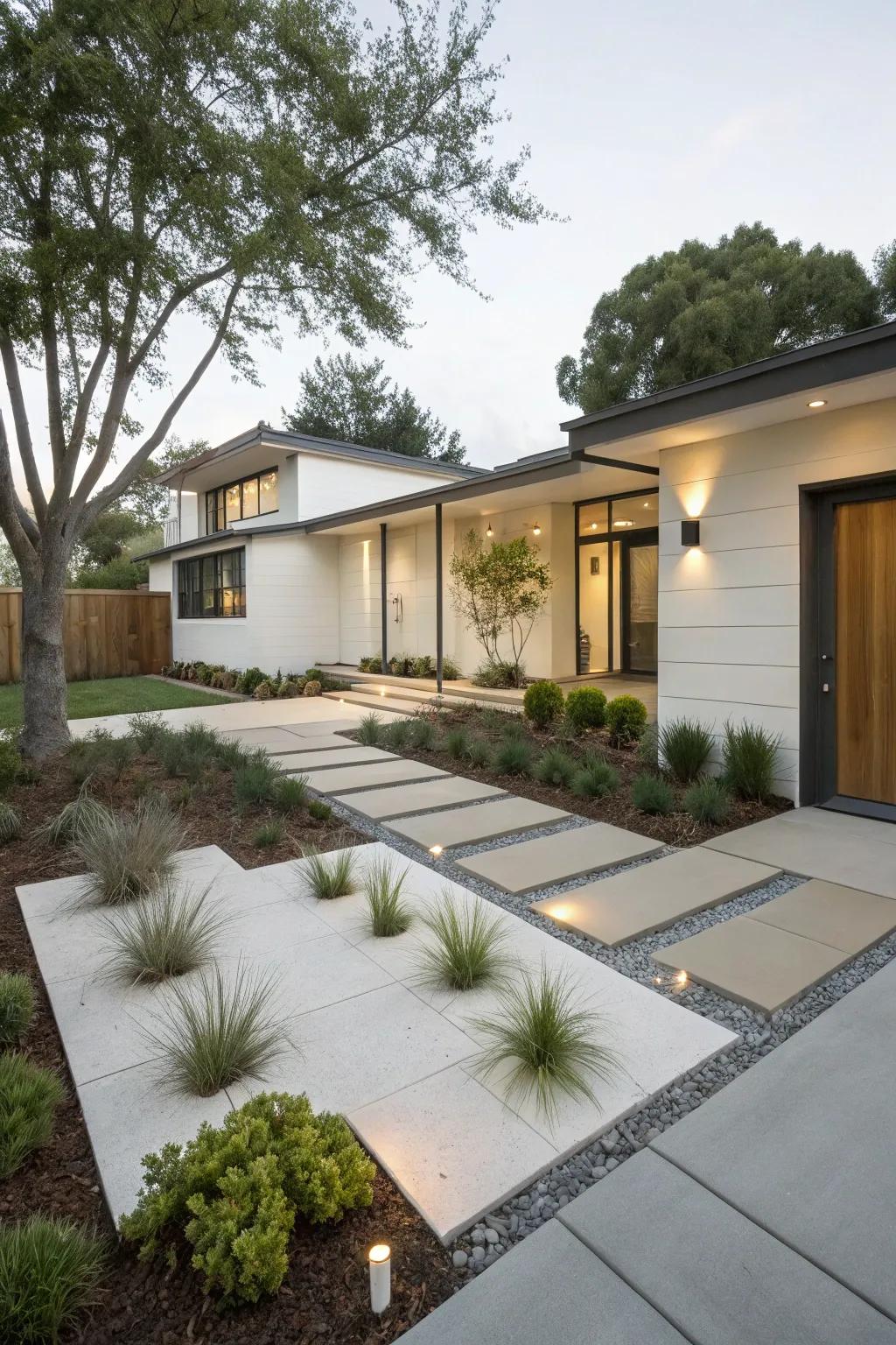 A minimalist design provides a modern and tidy landscape.