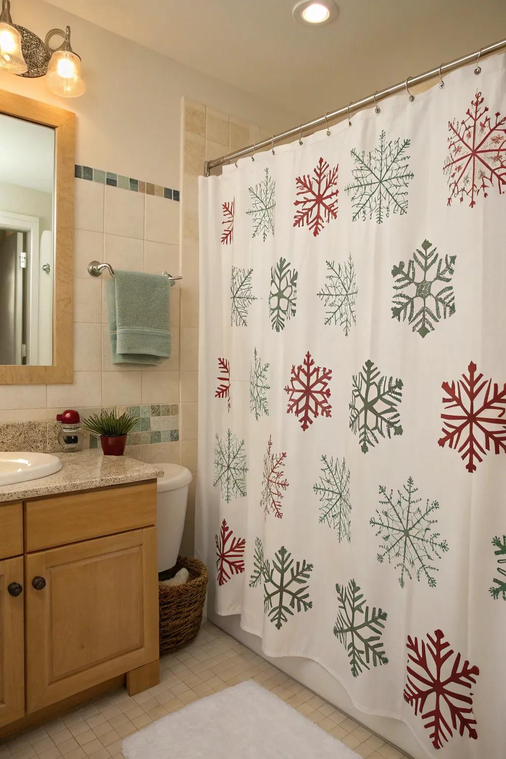 A celebratory shower covering can be a game-changer for holiday decorations.