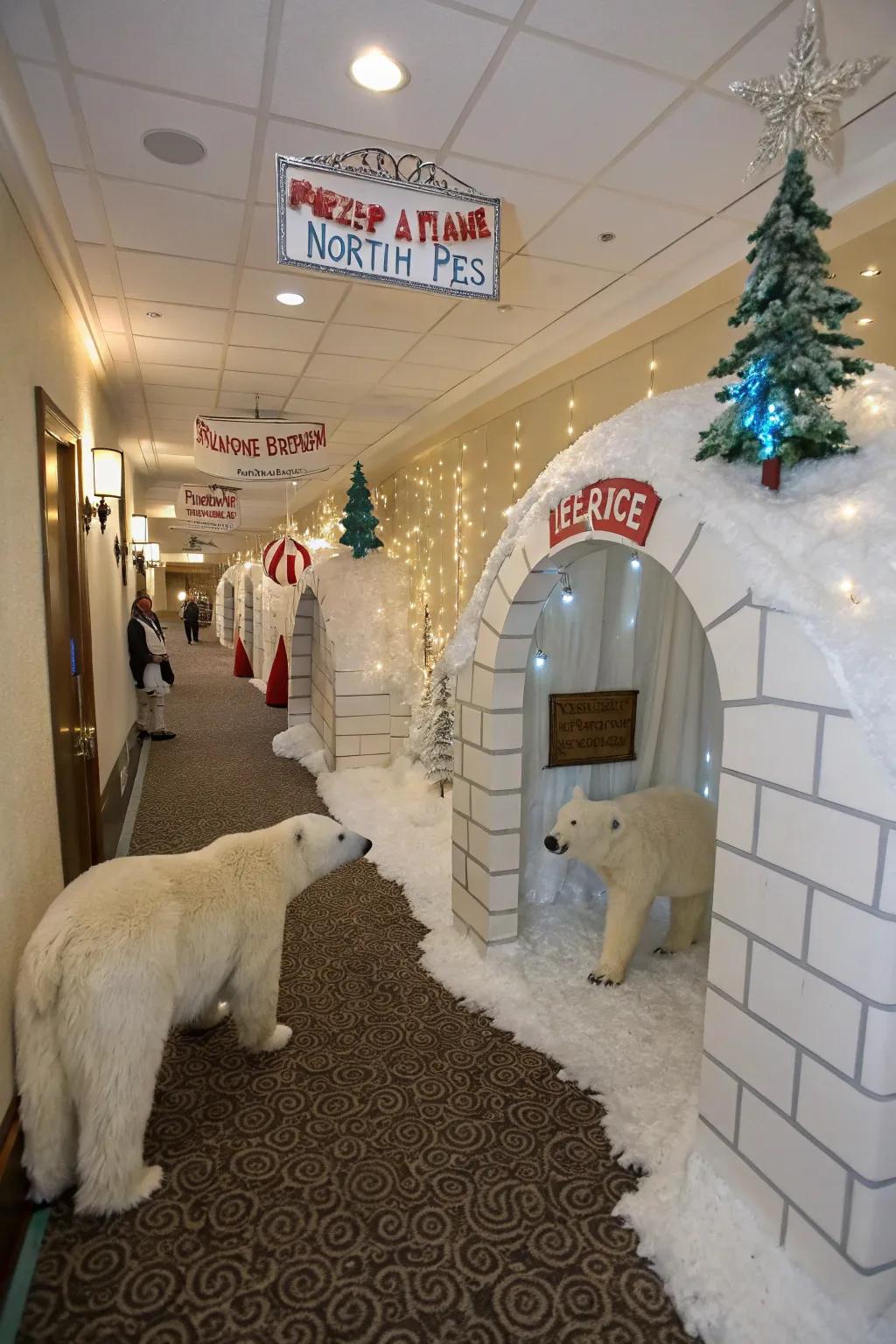 Embark on an enchanted voyage to the North Pole within your hallway.