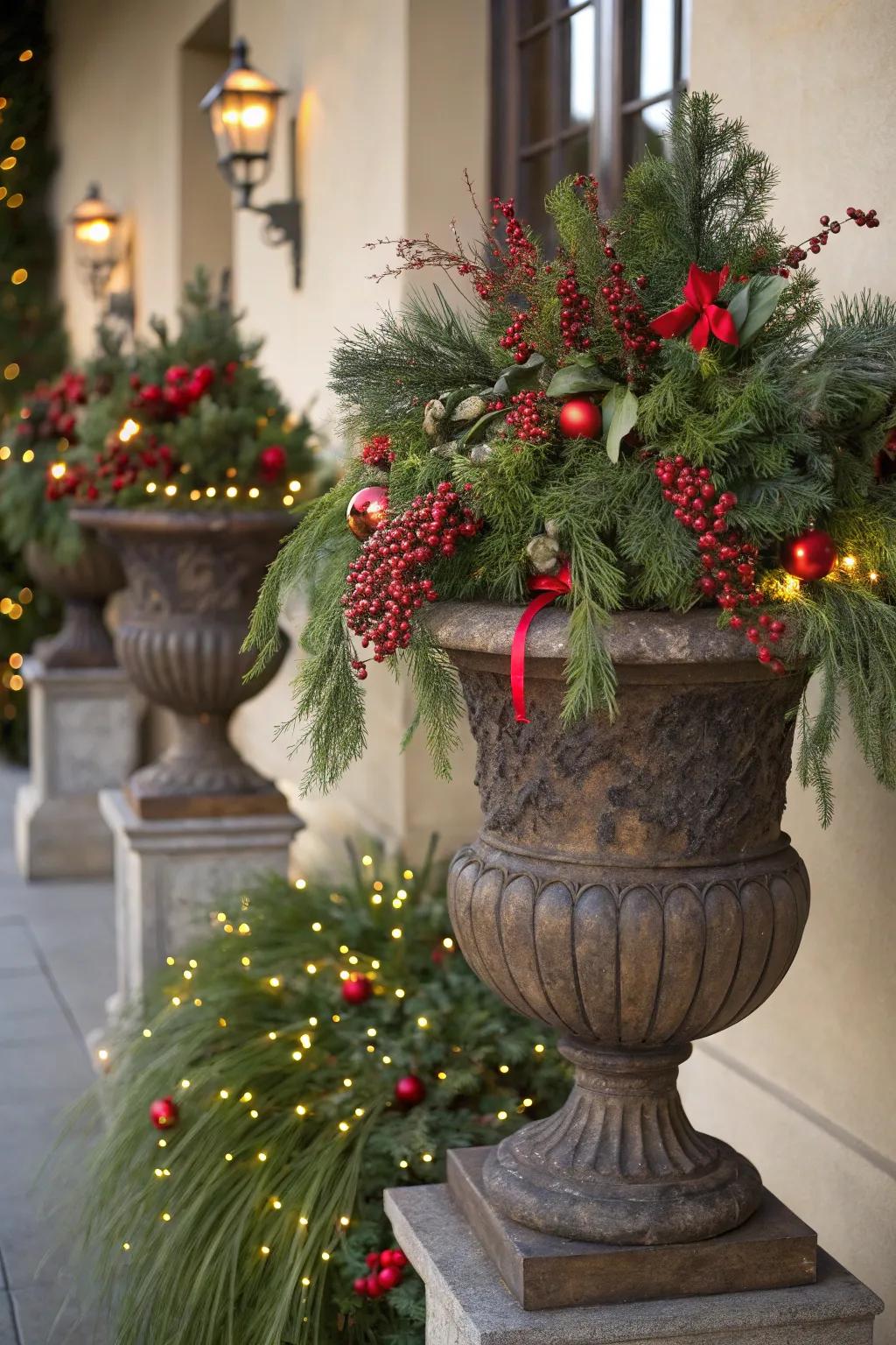 Expansive vessels establish a bold avowal upon your porch.