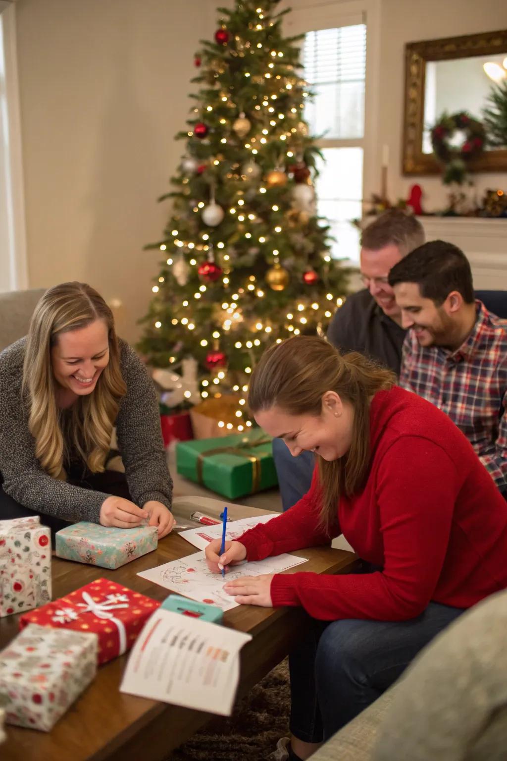 A Secret Santa sock swap introduces a playful twist to holiday customs.