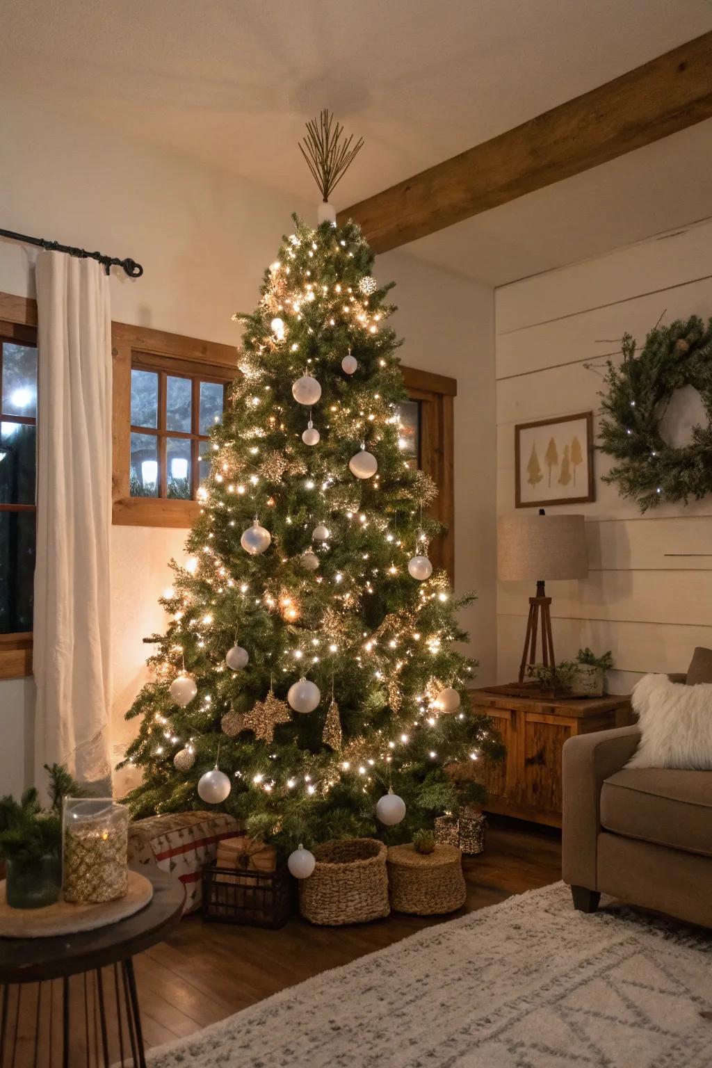 Gossamer branches bring a soft, countryside feel to the tree.