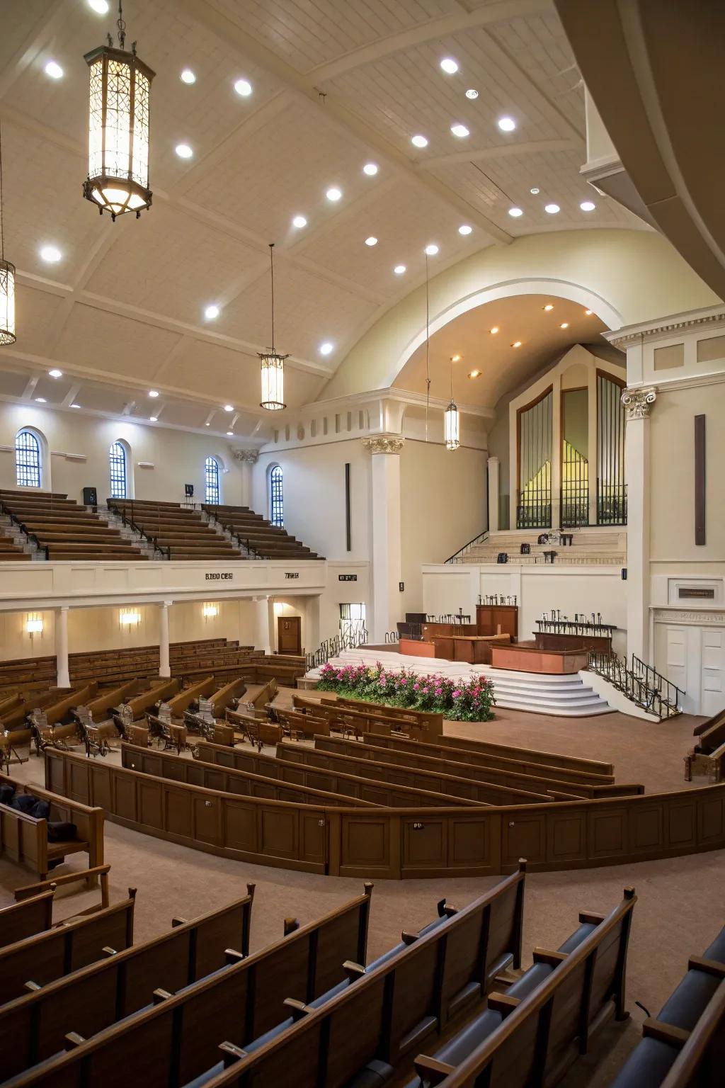 Carefully designed seating arrangements can improve the worship experience.