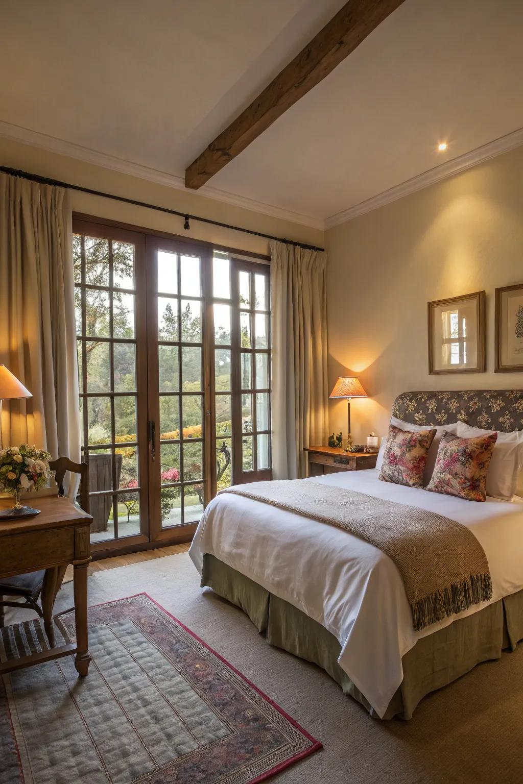 Pure and soft illumination establishes a relaxed atmosphere in this bedroom.