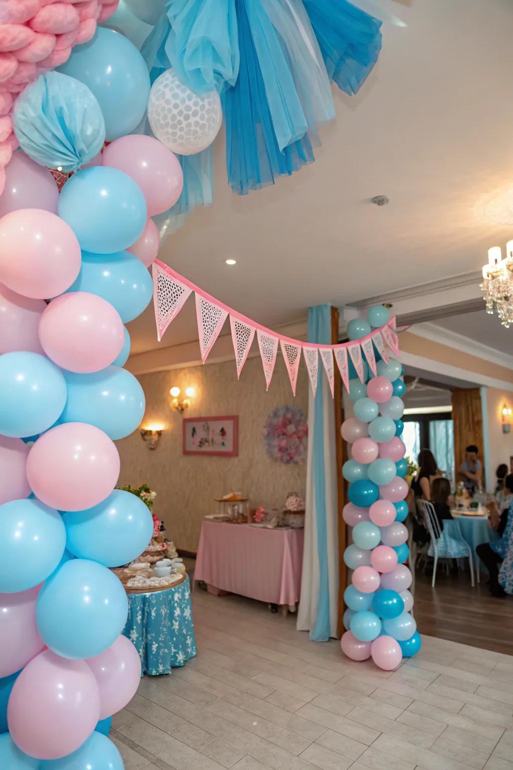 A harmonious fusion of colors culminating in a unified party presentation.