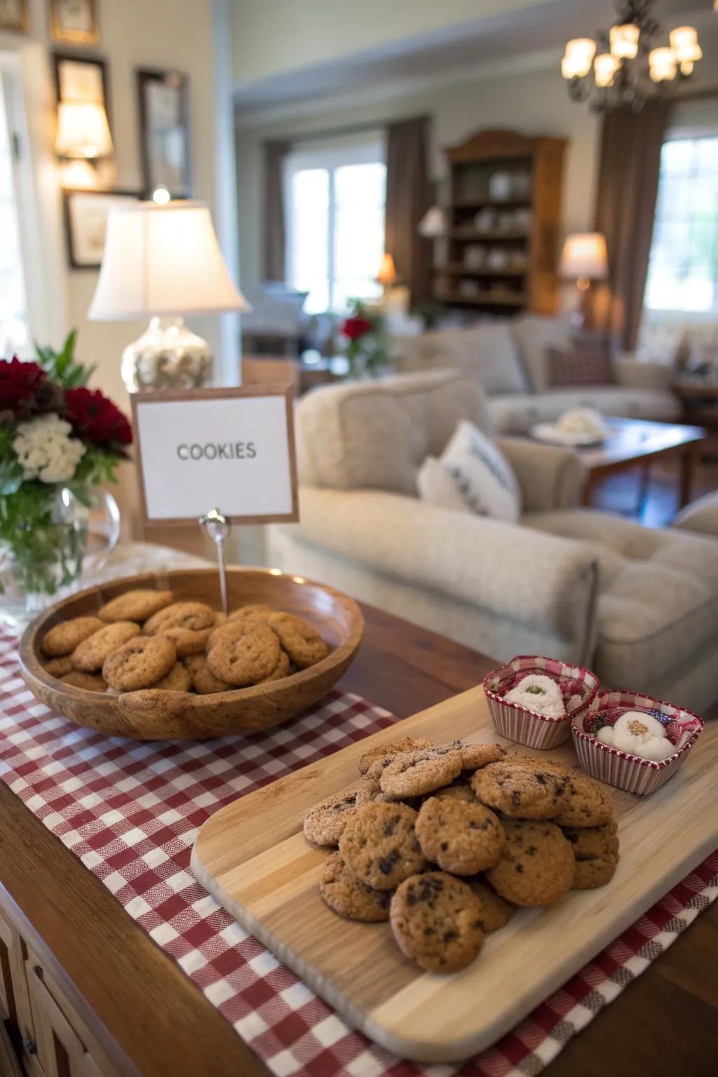 Personalized touches make your cookie display unique.