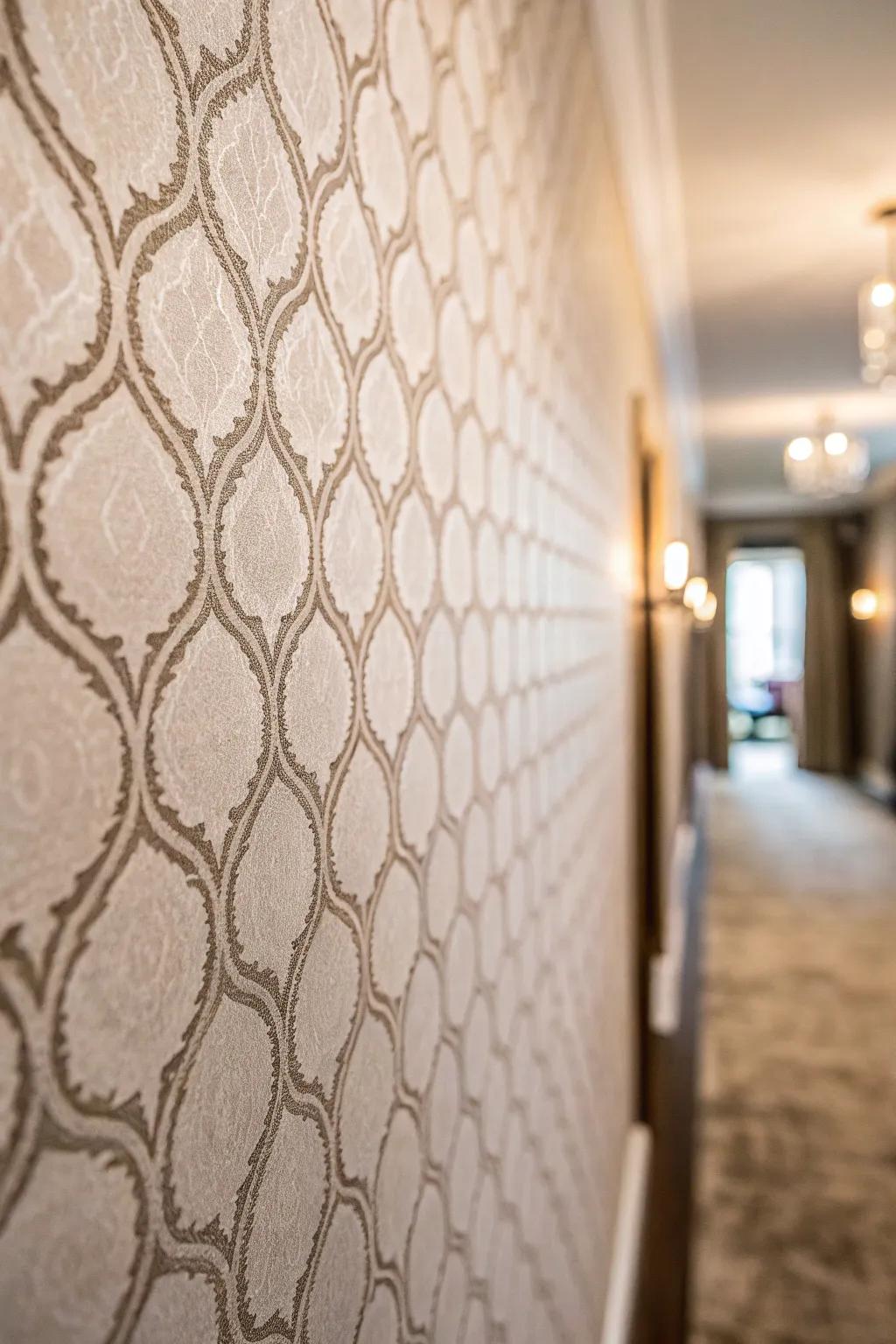 Textured wallpapers quickly bring uniqueness.