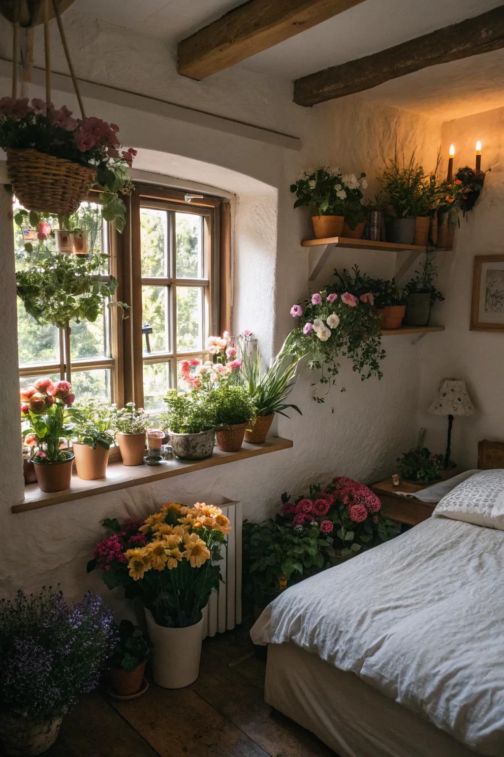 Foliage injects life and color inside.