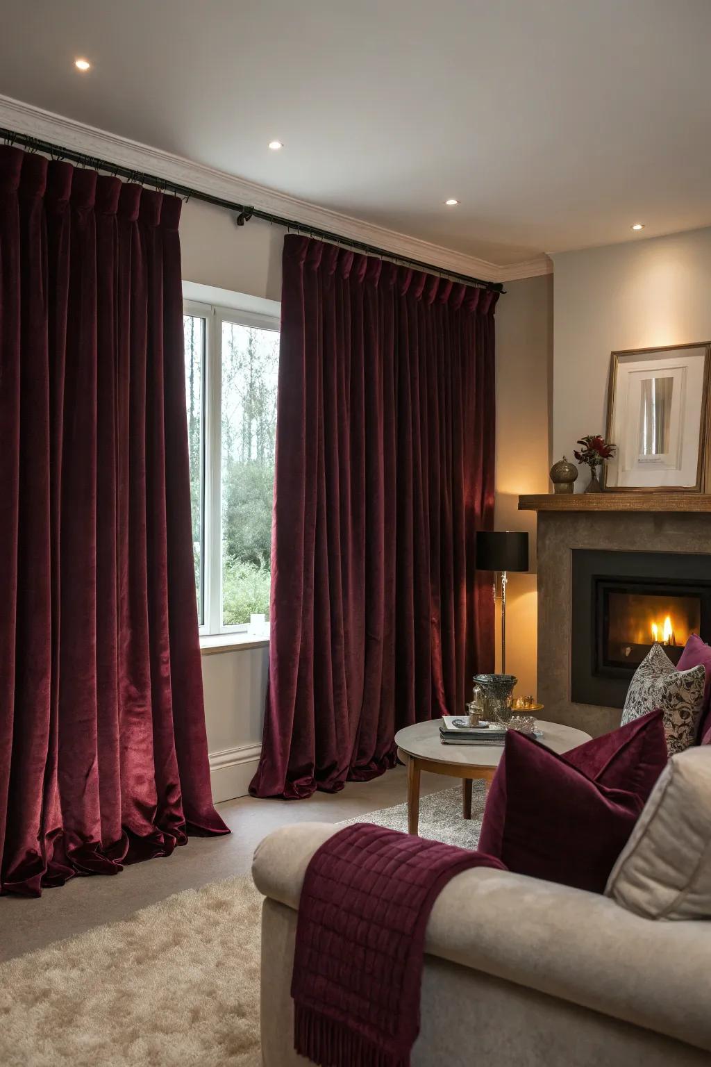 Velvet curtains: luxury and comfort combined.