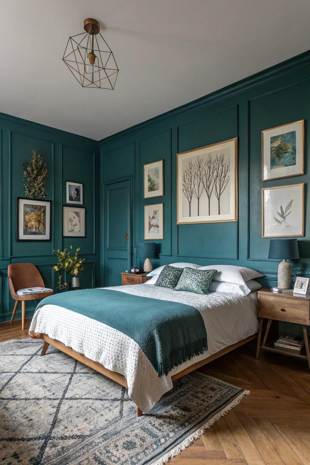 Art imparts a personal and inventive impression to your bedroom.