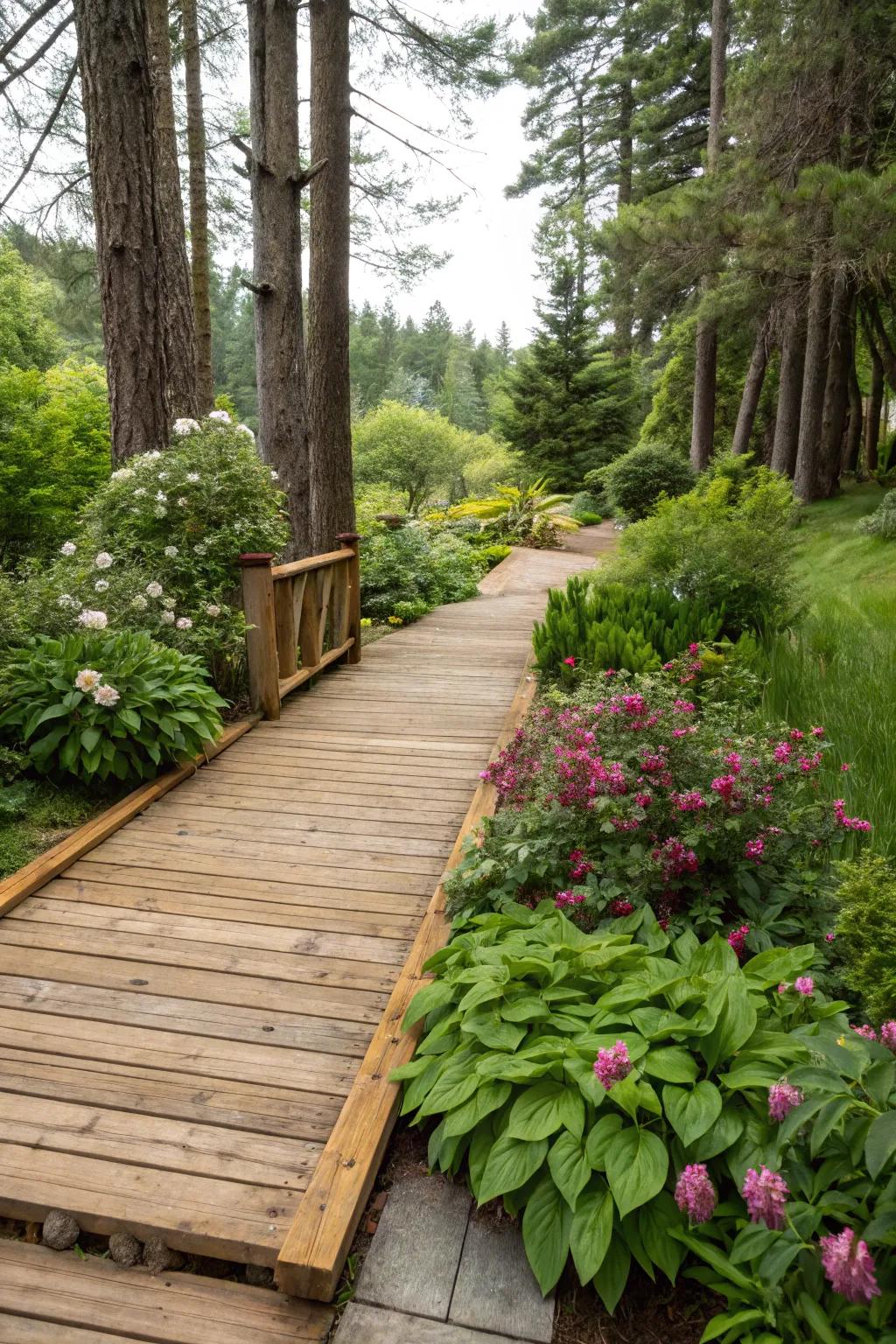 Natural materials construct a harmonious blend with the surrounding landscape.