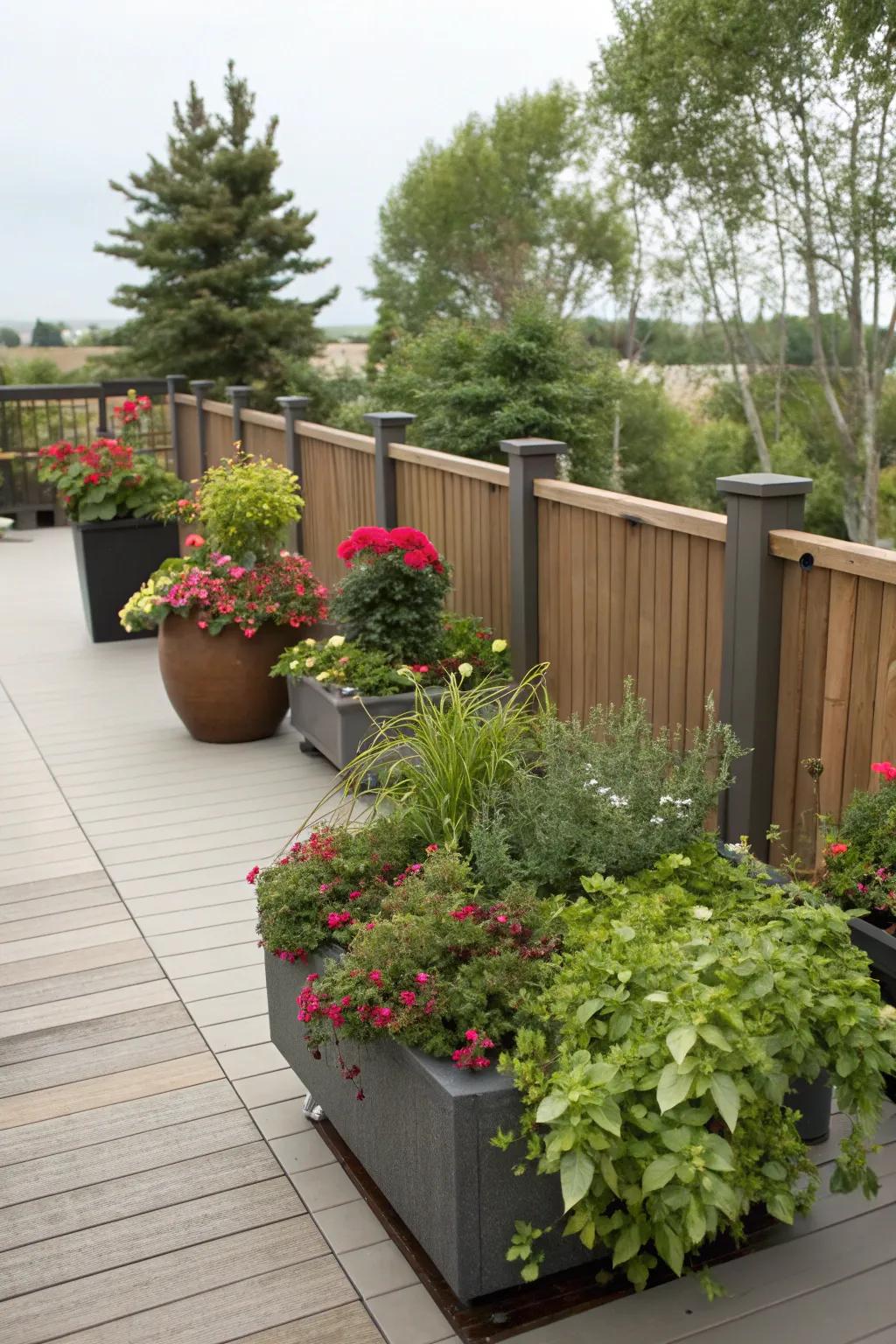 Flora appends life and a sense of serenity to your deck environment.
