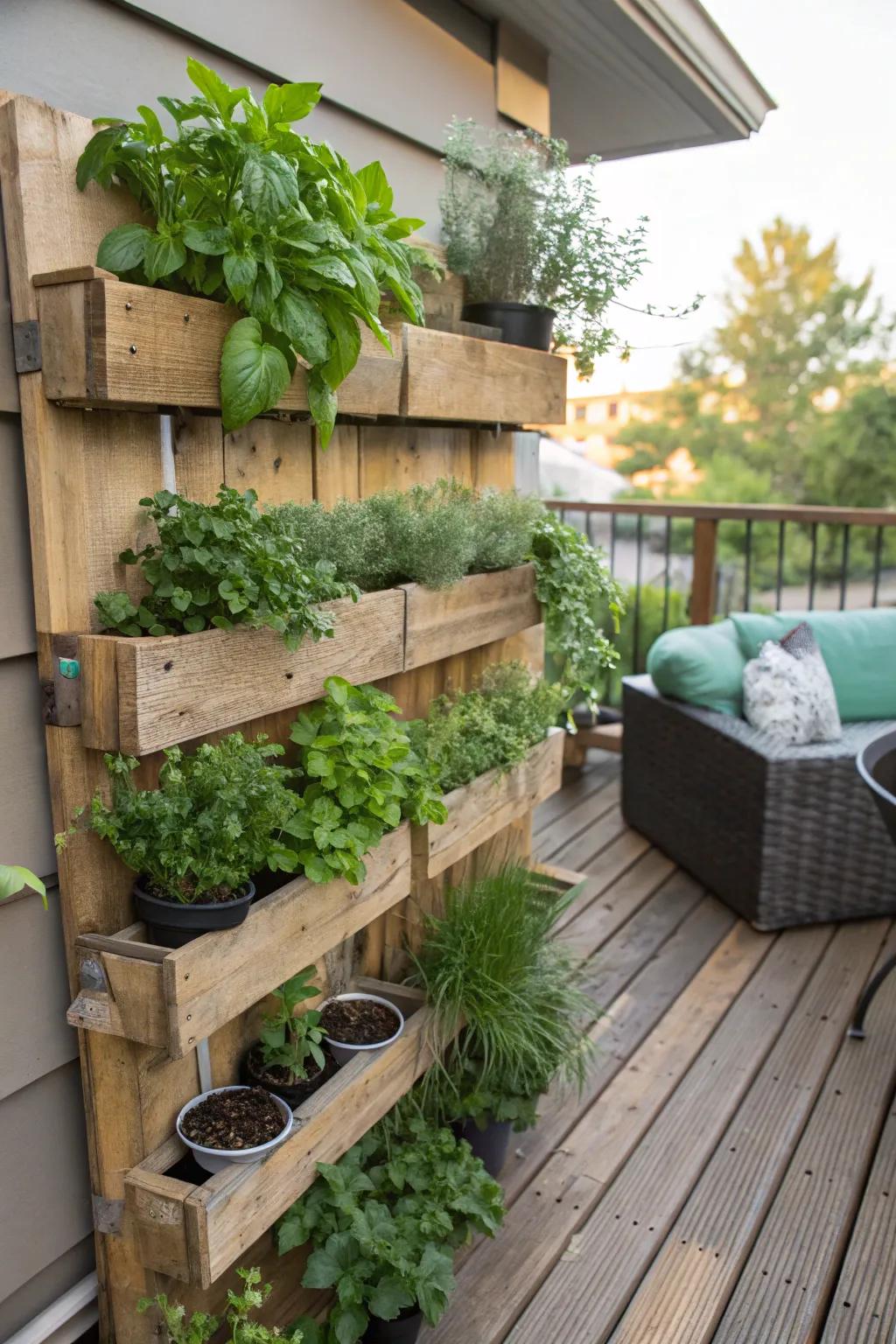 Craft an affordable vertical herb garden.