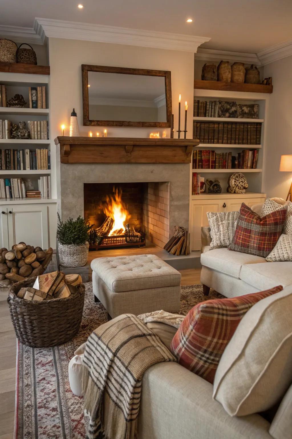 A snug hearth corner that&rsquo;s ideal for relaxing and engaging.