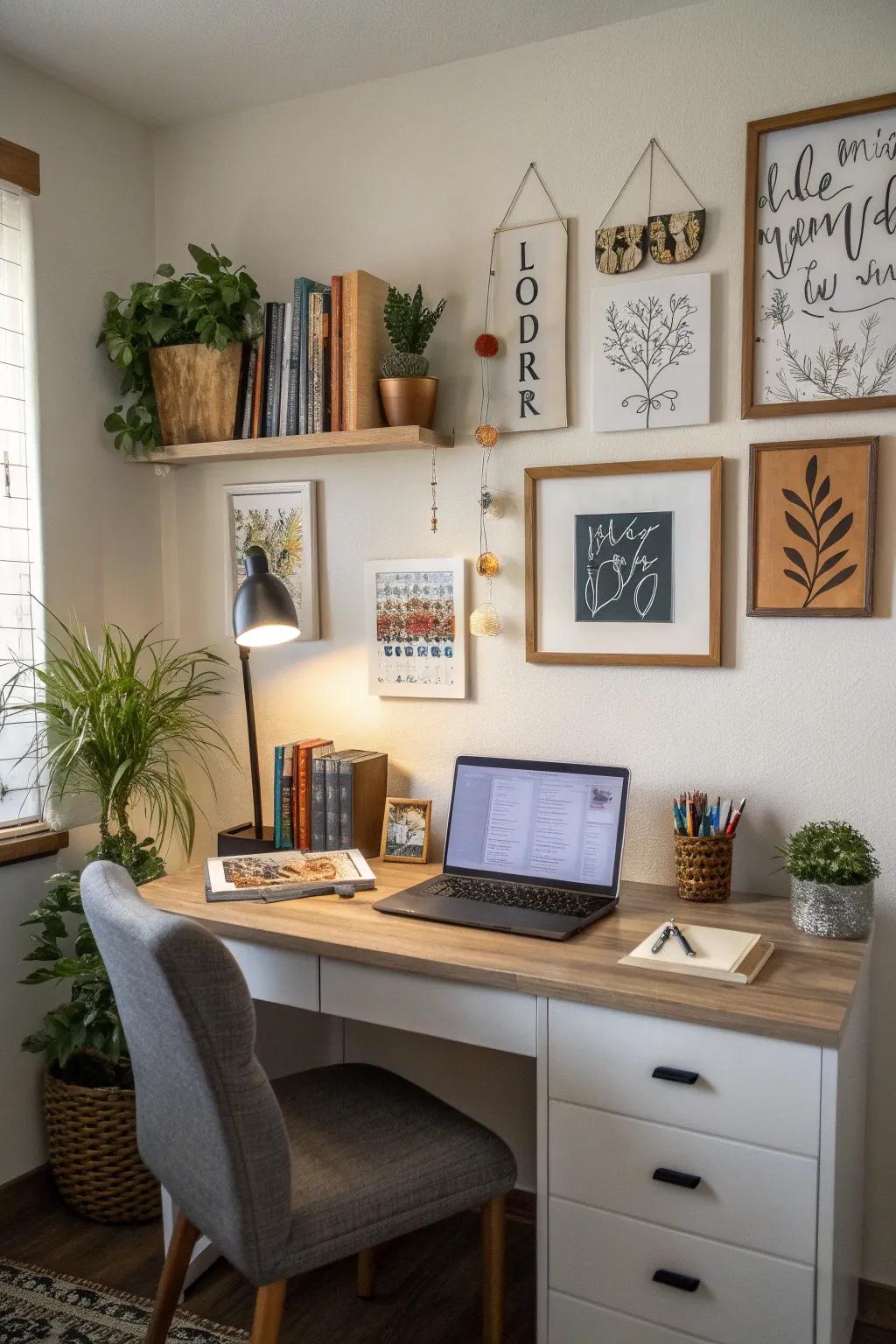 Wall art personalizes your space and inspires creativity.