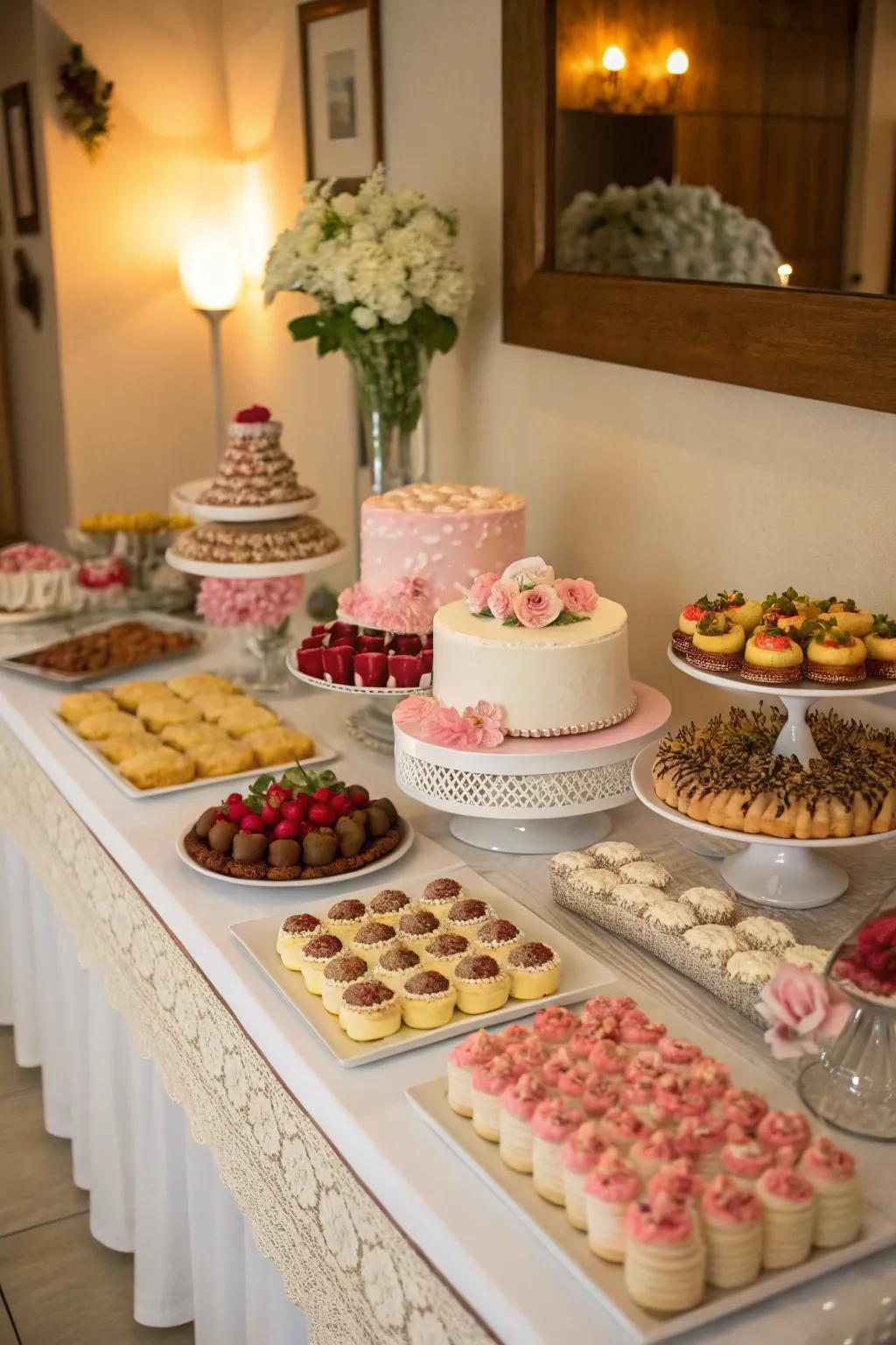 A cohesive theme improves the overall appeal of the dessert table.