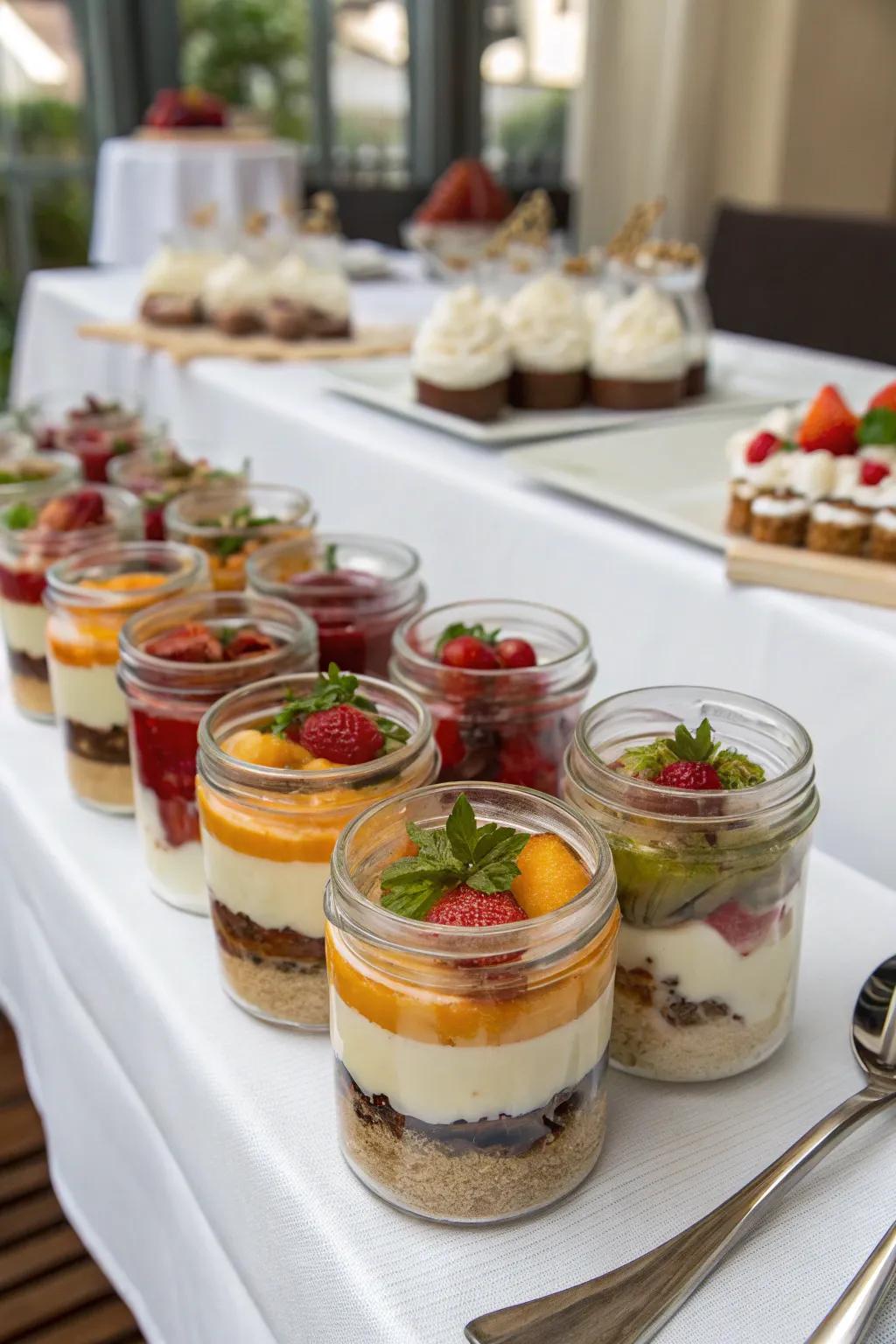 Customized mini dessert cups that impress visitors.