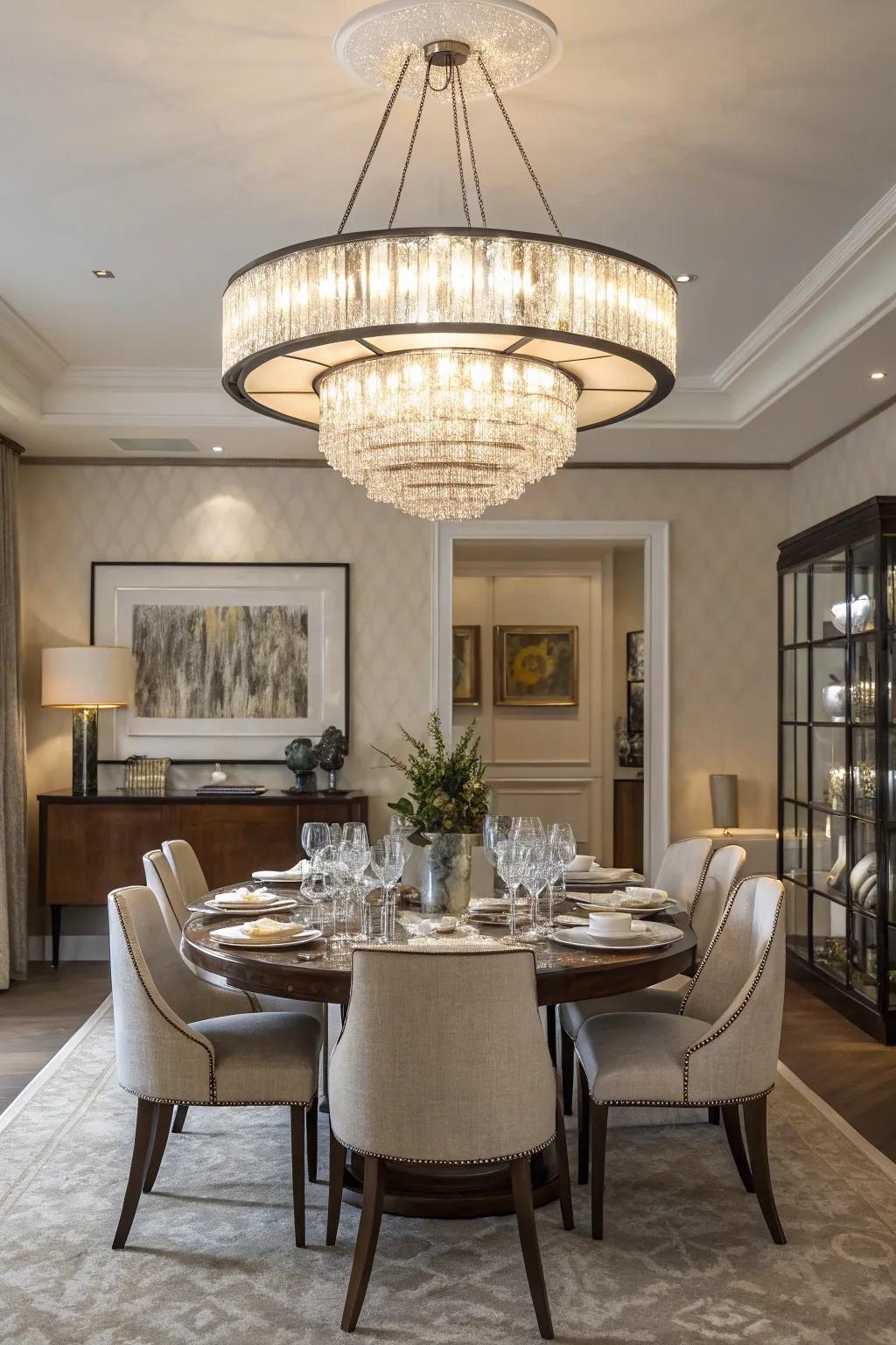 Eclectic allure achieved by mixing modern and classic elements.