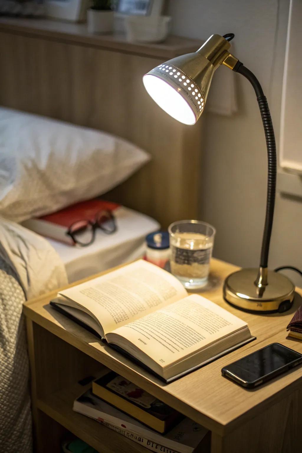 Lighting that adjusts to your needs is a must for dorm life.