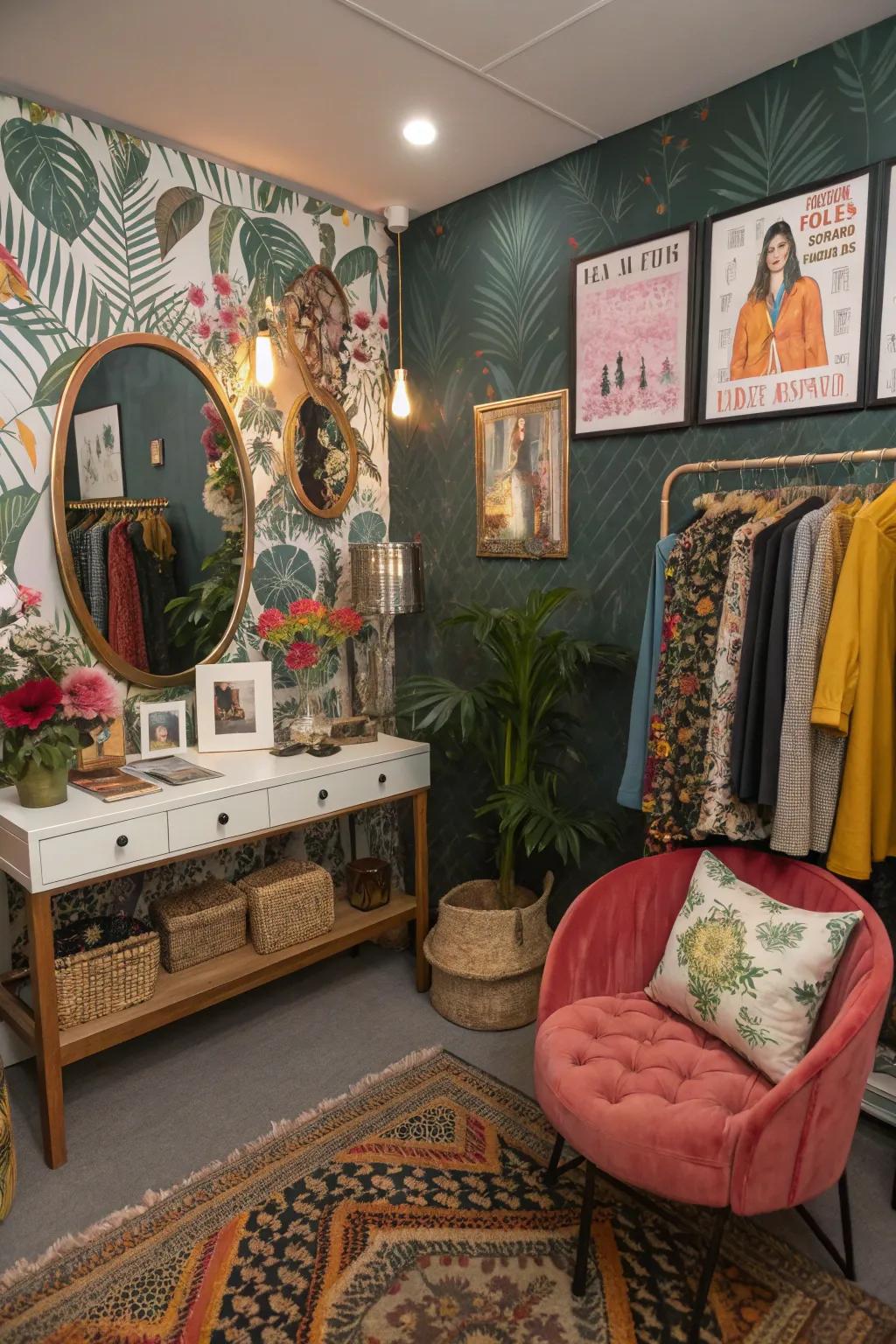 Custom decor alters your dressing room into a unique escape.