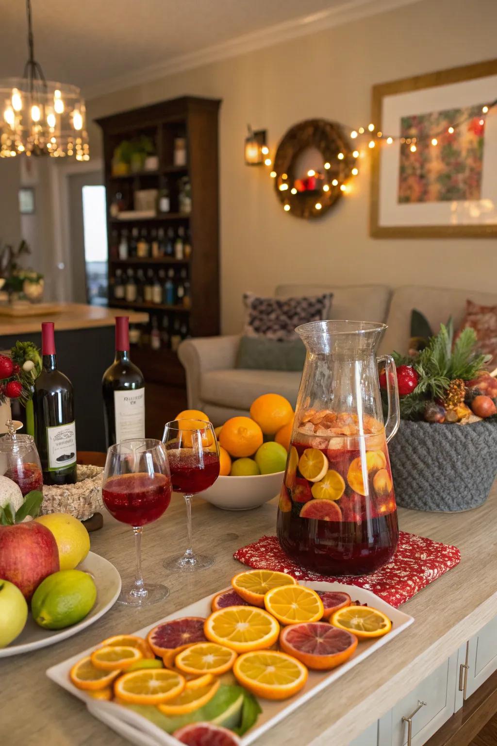 A lively sangria bar to bring summer vibes to any gathering.