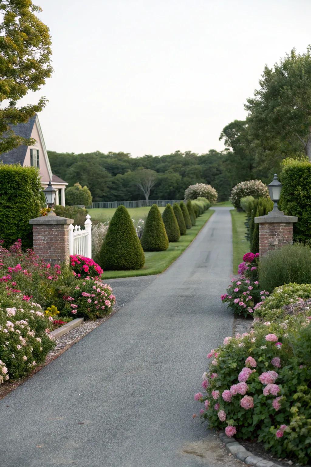Harmonious plantings provide balance and peace to the entry.