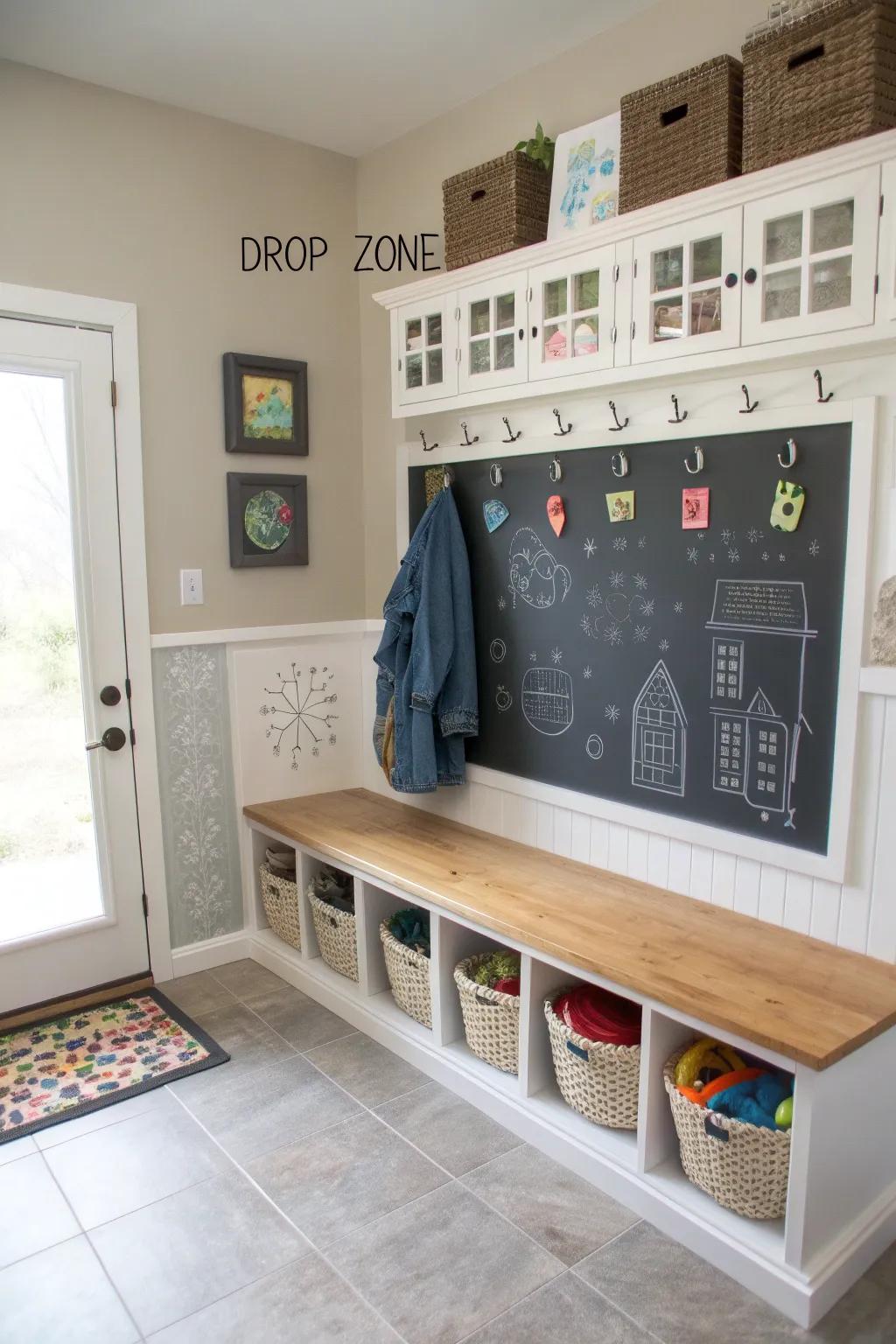 Personalized touches infuse character into drop zones.