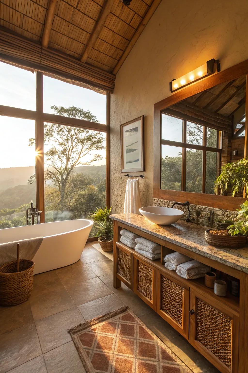 Sunshine enhances the organic ambiance of any bathroom.