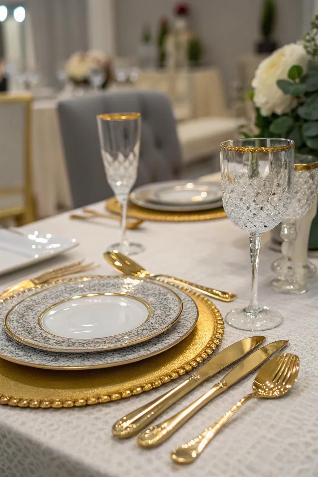 Gilded and silvered features elevate the table&rsquo;s elegance.