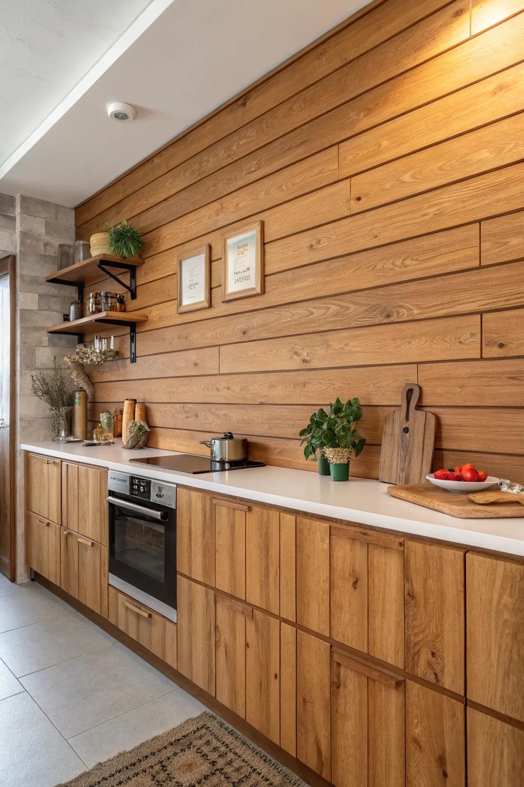 Wood elements impart warmth and uniqueness to a kitchen.