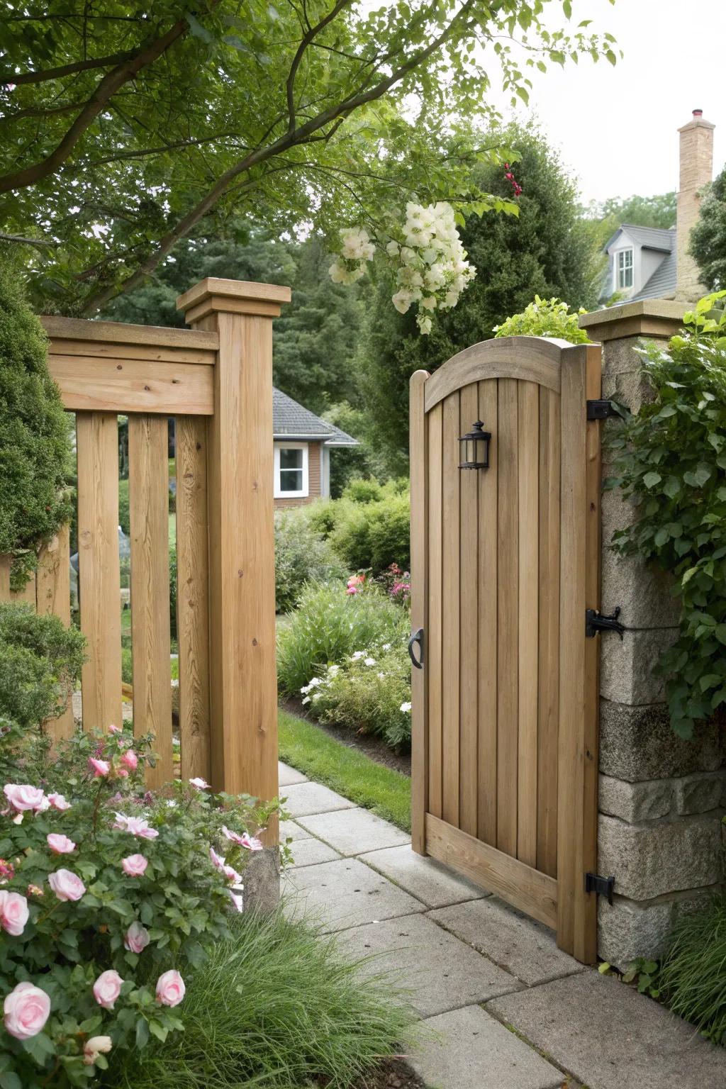 Sustainability harmonizes with beauty in a composite gate.