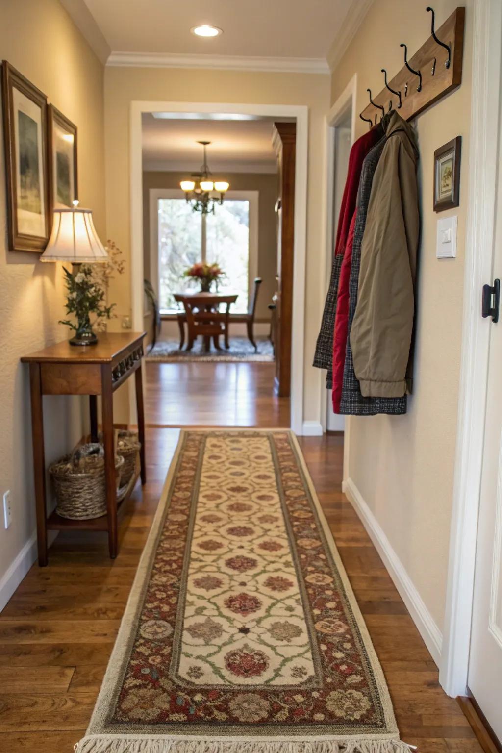 A floor covering adds comfort and marks the space.