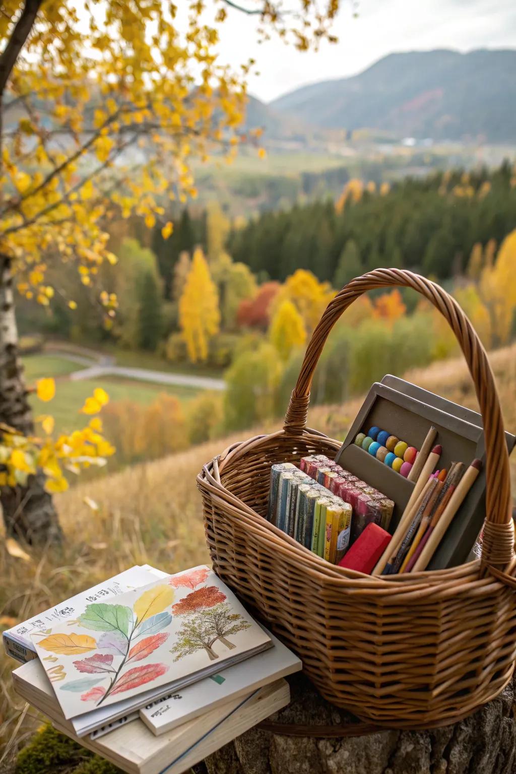 Use art materials to celebrate fall's beauty and encourage creativity.