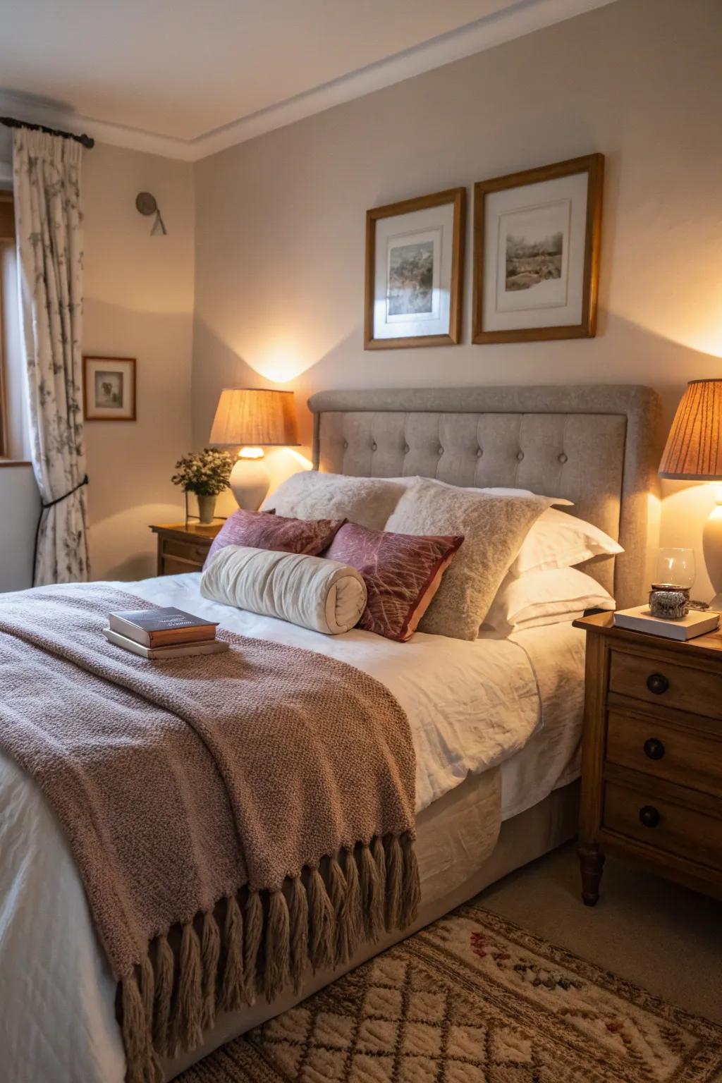 Warm lighting creates a soft, welcoming glow.