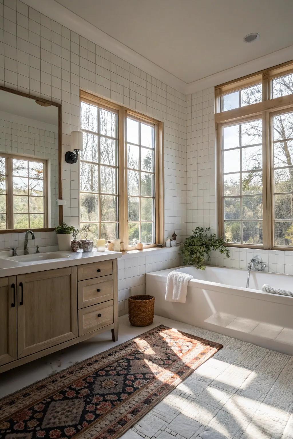 A bathroom soaking in natural light is endlessly inviting.
