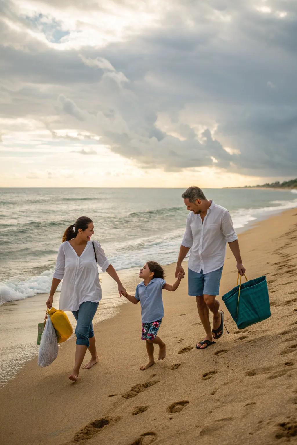Family fun on the beach, where laughter mingles with the sea air.