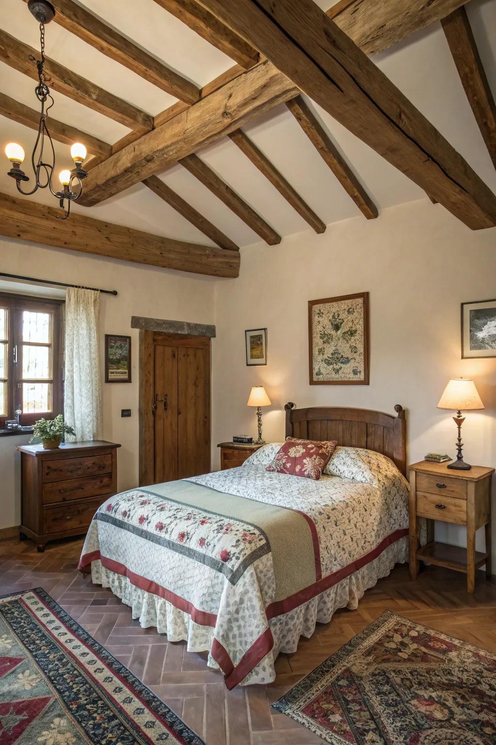 Exposed beams enhance the design.