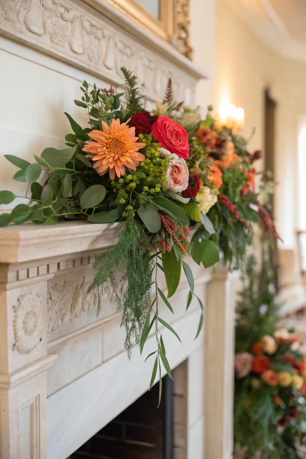 Keep your fireplace fresh with seasonal mantel decor.