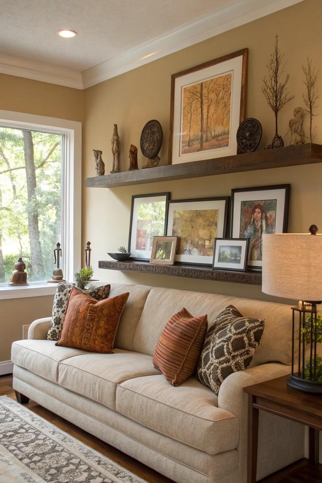 Art turns your shelf into a personal showcase.